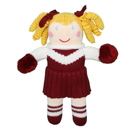 Cheerleader Rattle Doll- 7 Inches (Maroon)