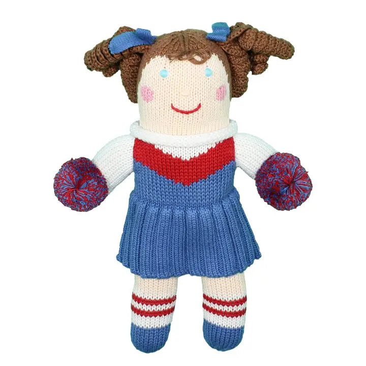 Cheerleader Rattle Doll- 7 Inches (Red/Blue)
