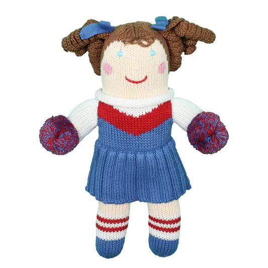 Cheerleader Knit Doll- 12 Inches (Red/Blue)