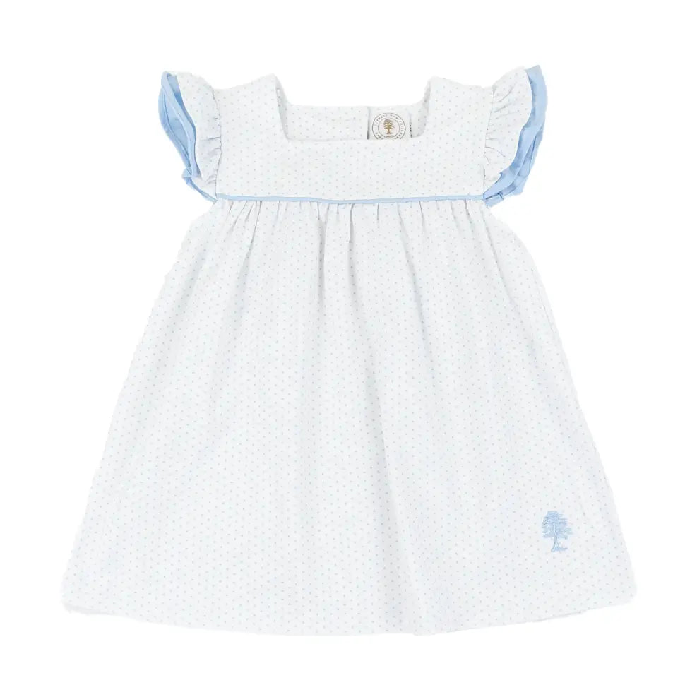 Classic Blue Dot Flutter Dress