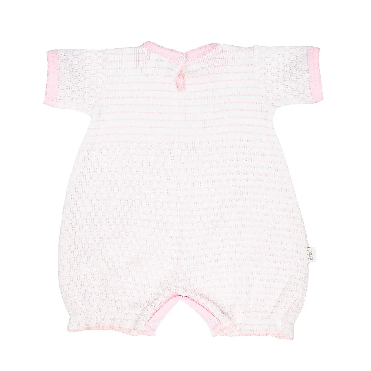 Paty Knit Bubble Pink For Newborn Girls with Pink Trim