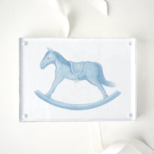 Rocking Horse (Framed) in Blue