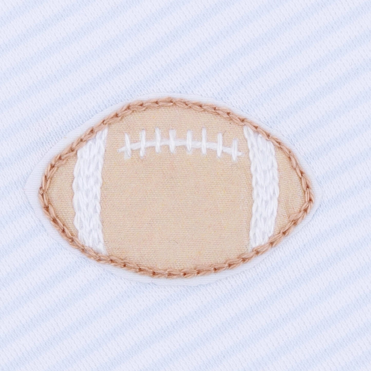 Touchdown Cutie Football Embroidered Bubble- Light Blue