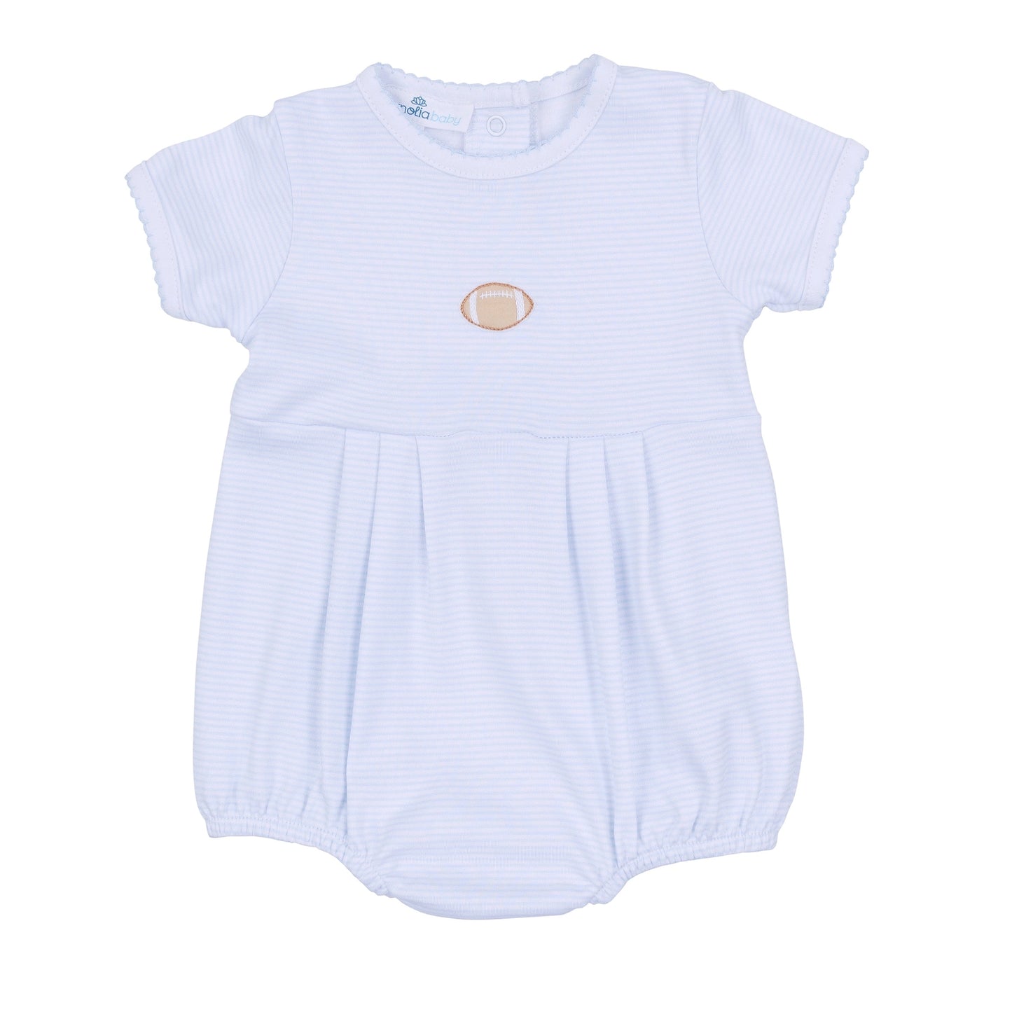 Touchdown Cutie Football Embroidered Bubble- Light Blue
