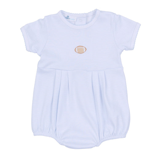 Touchdown Cutie Football Embroidered Bubble- Light Blue