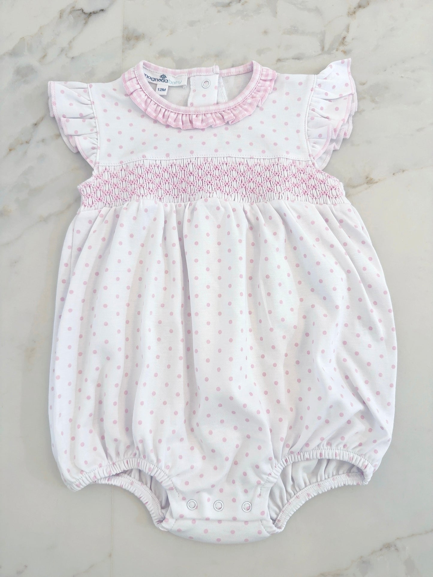 Lila Smocked Dots Bubble