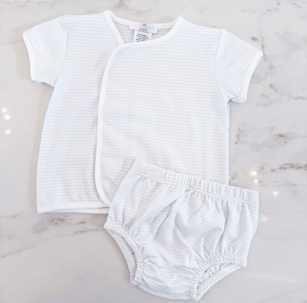 Ashton Blue Striped Diaper Set