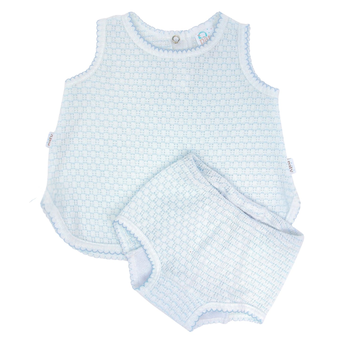Paty Diaper Set (White & Blue)