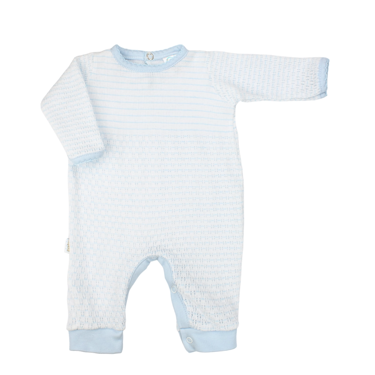 Long Sleeve Paty Romper (Blue Stripes)