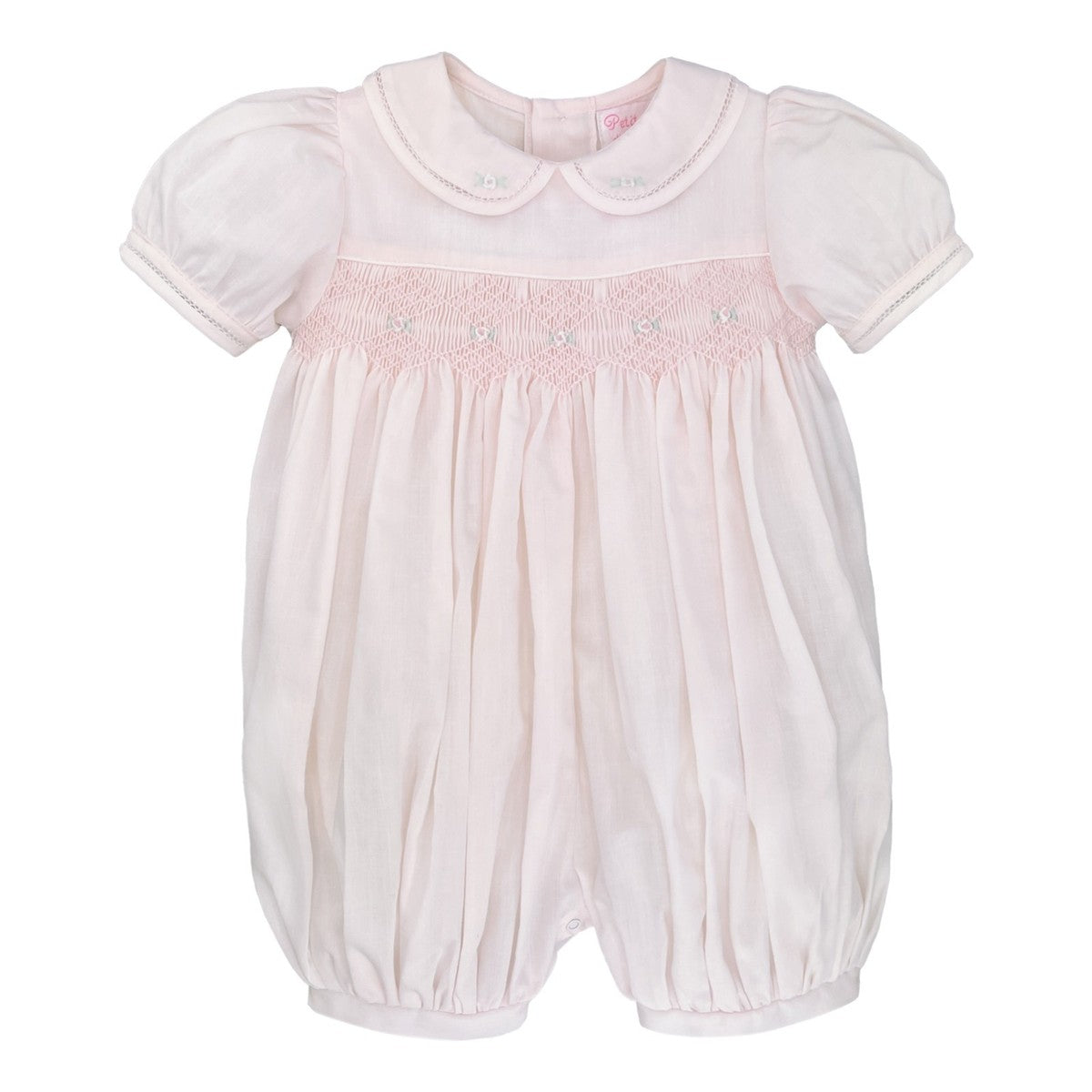 Sara Smocked Bubble Romper- Pink