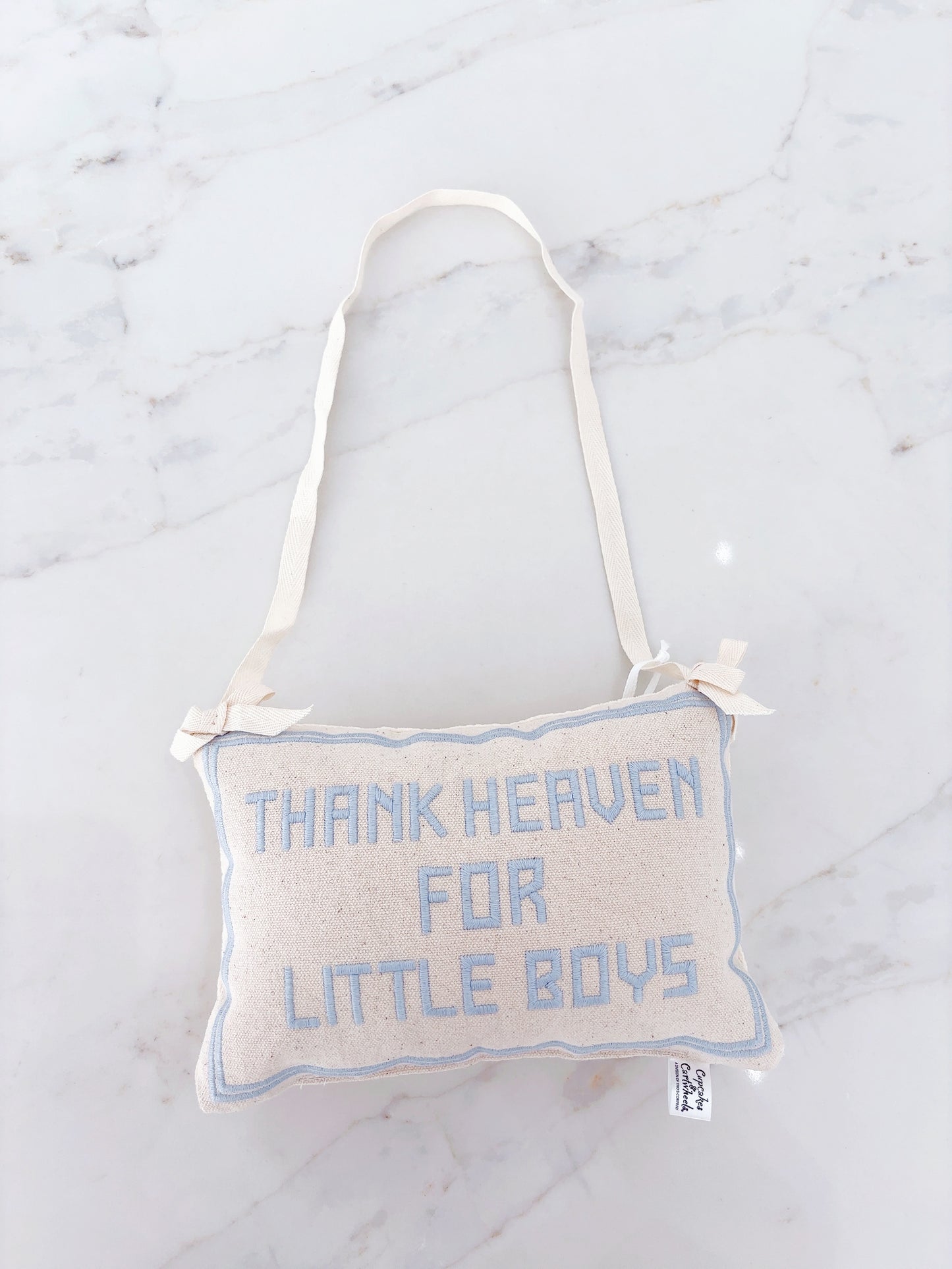 Thank Heavens- Door Hanging Pillow- Boys