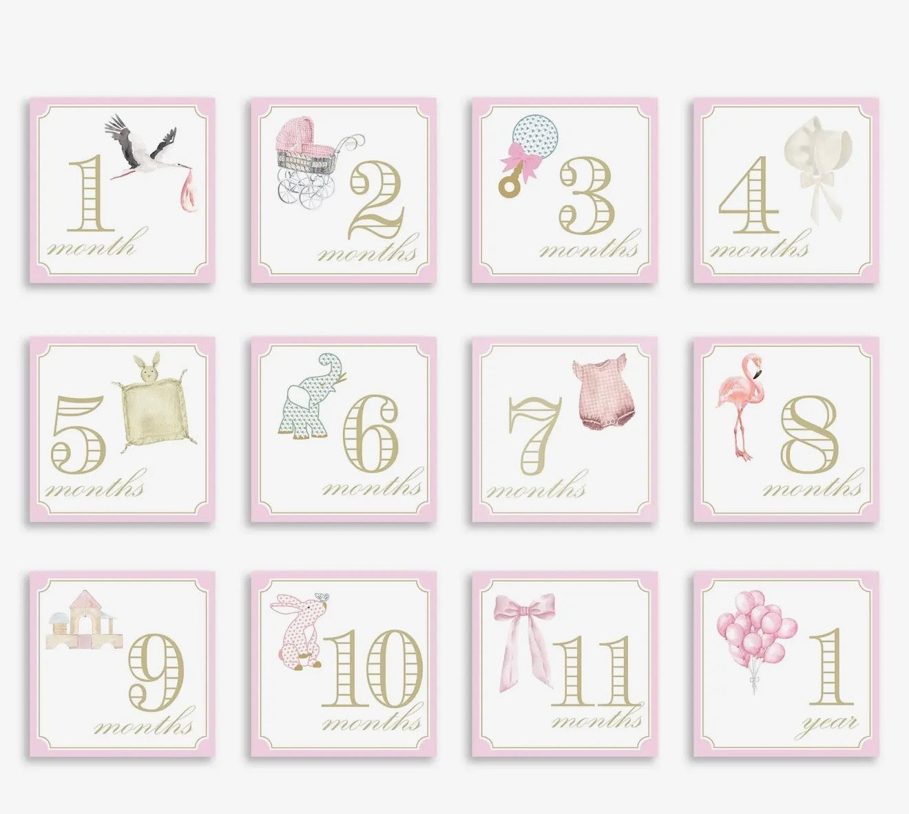 Classic Milestone Cards (Pink)