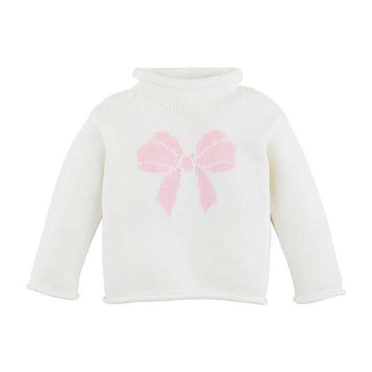 Bow Rollneck Sweater (White)