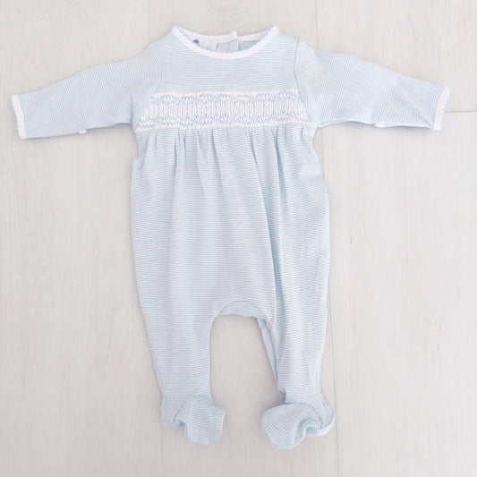 George Smocked Striped Footie