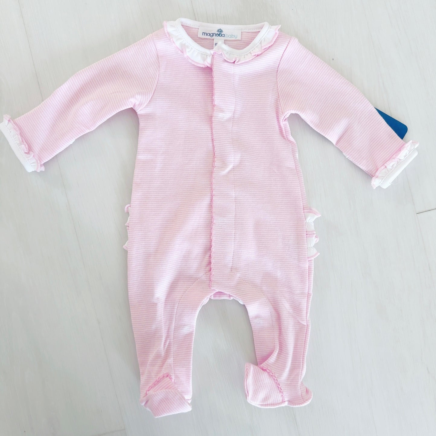 Maggie Striped Footie (Ruffles)