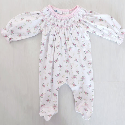 Lillian Smocked Footie (Floral)