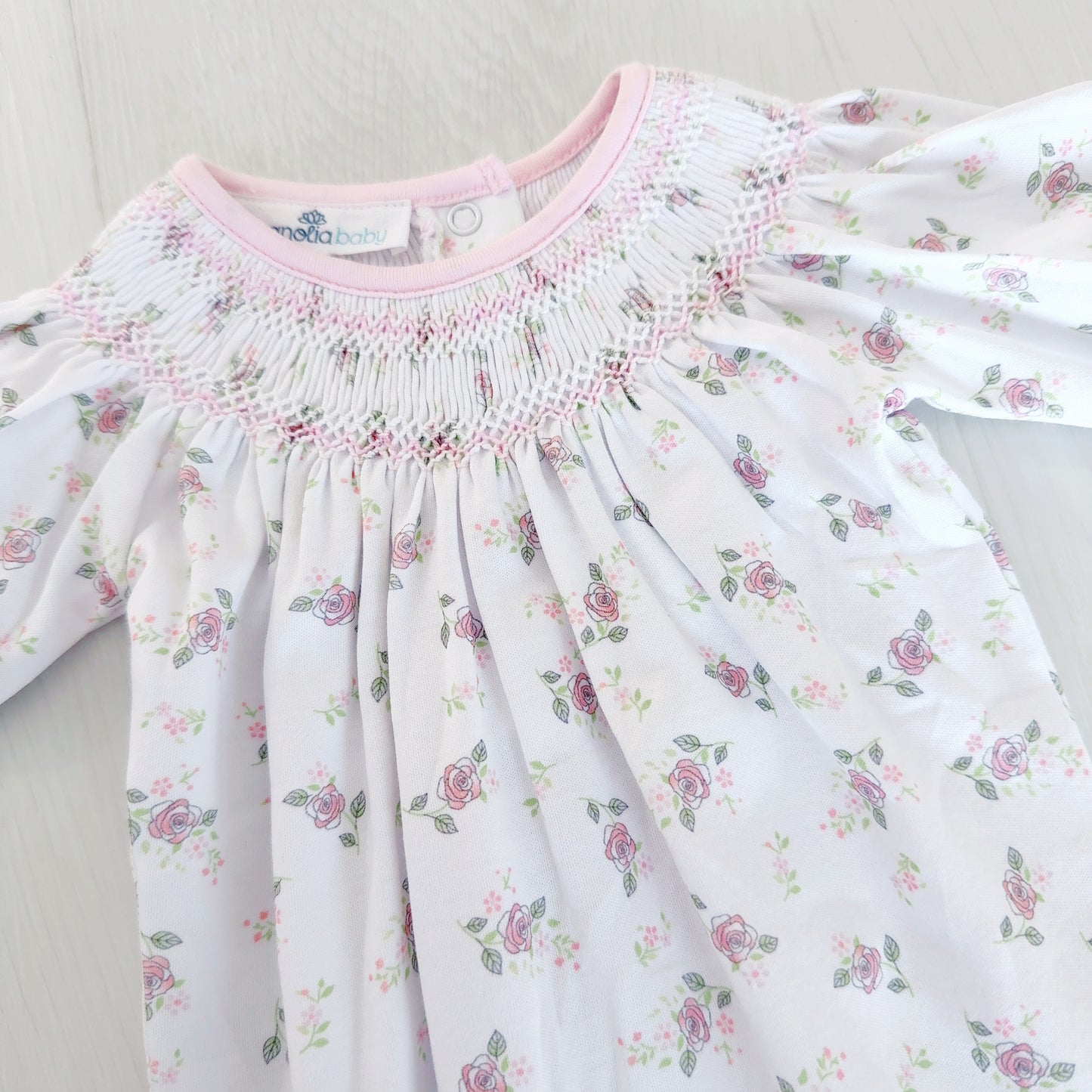 Lillian Smocked Footie (Floral)