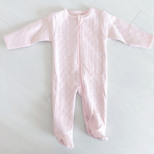 Hallie Pink Hearts Footie