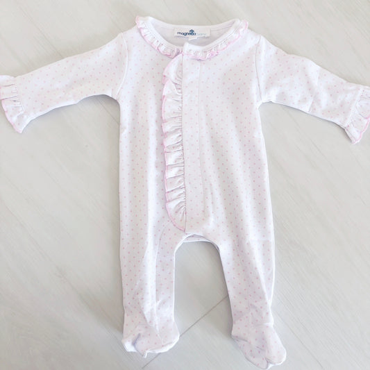 Gracie Ruffled Dotted Footie