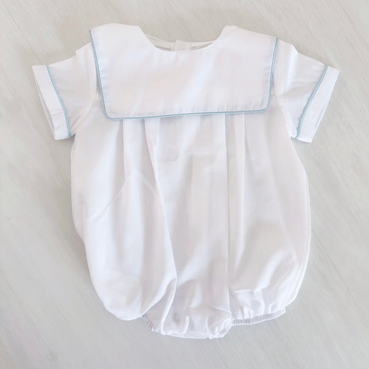 Hayes White Bubble with Blue Trim