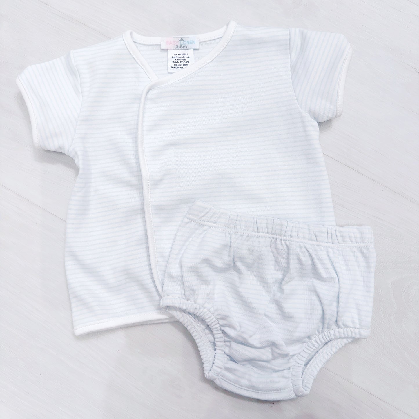 Tony Blue Diaper Set (Blue Stripes)