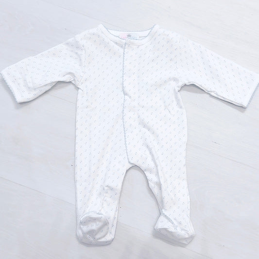 Pima Footie Dots (Blue)