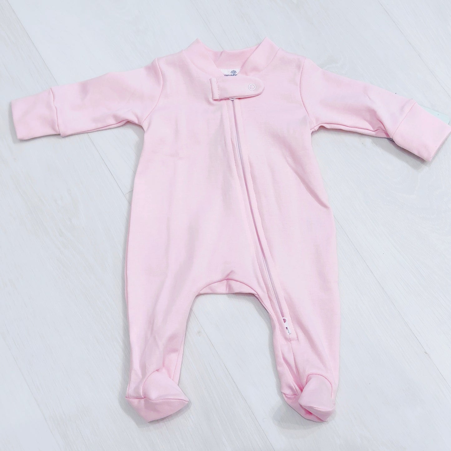 Alyssa Pink Footie- Double Zipper