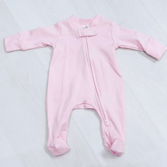 Alyssa Pink Footie- Double Zipper
