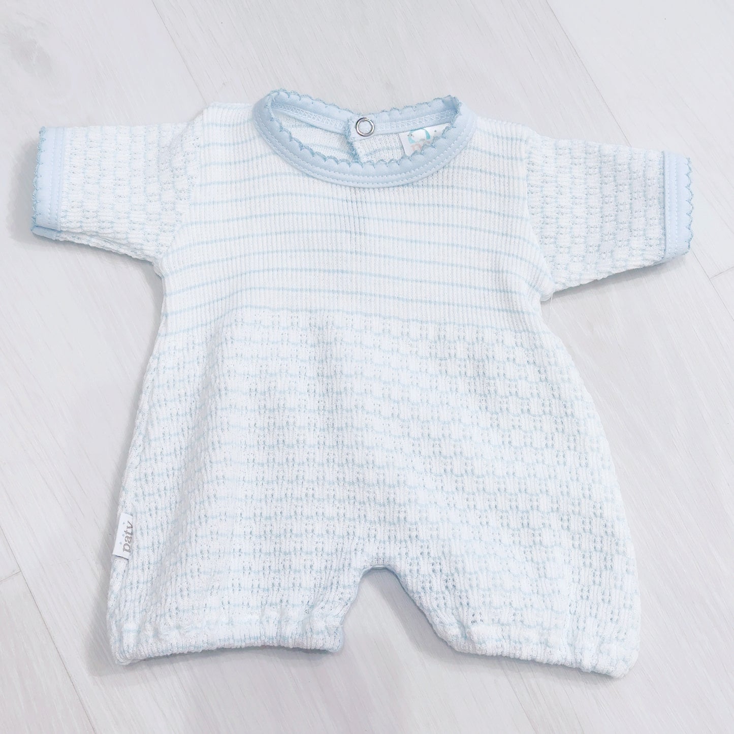 Paty Short Romper- Blue Stripes
