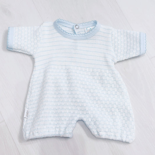 Paty Short Romper- Blue Stripes