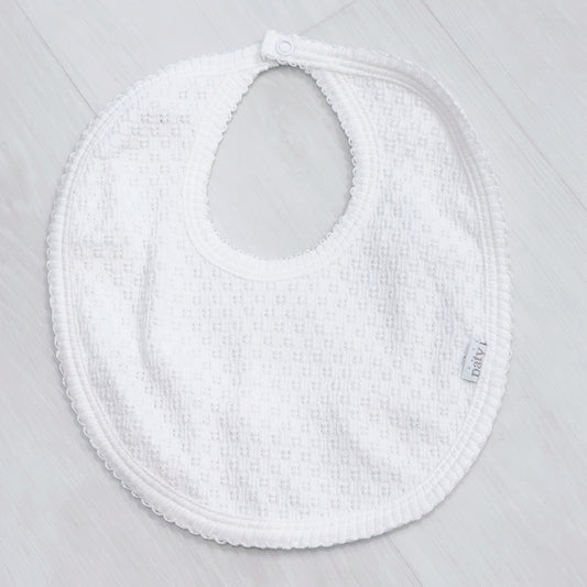 Paty Bib (White w/ White Trim)