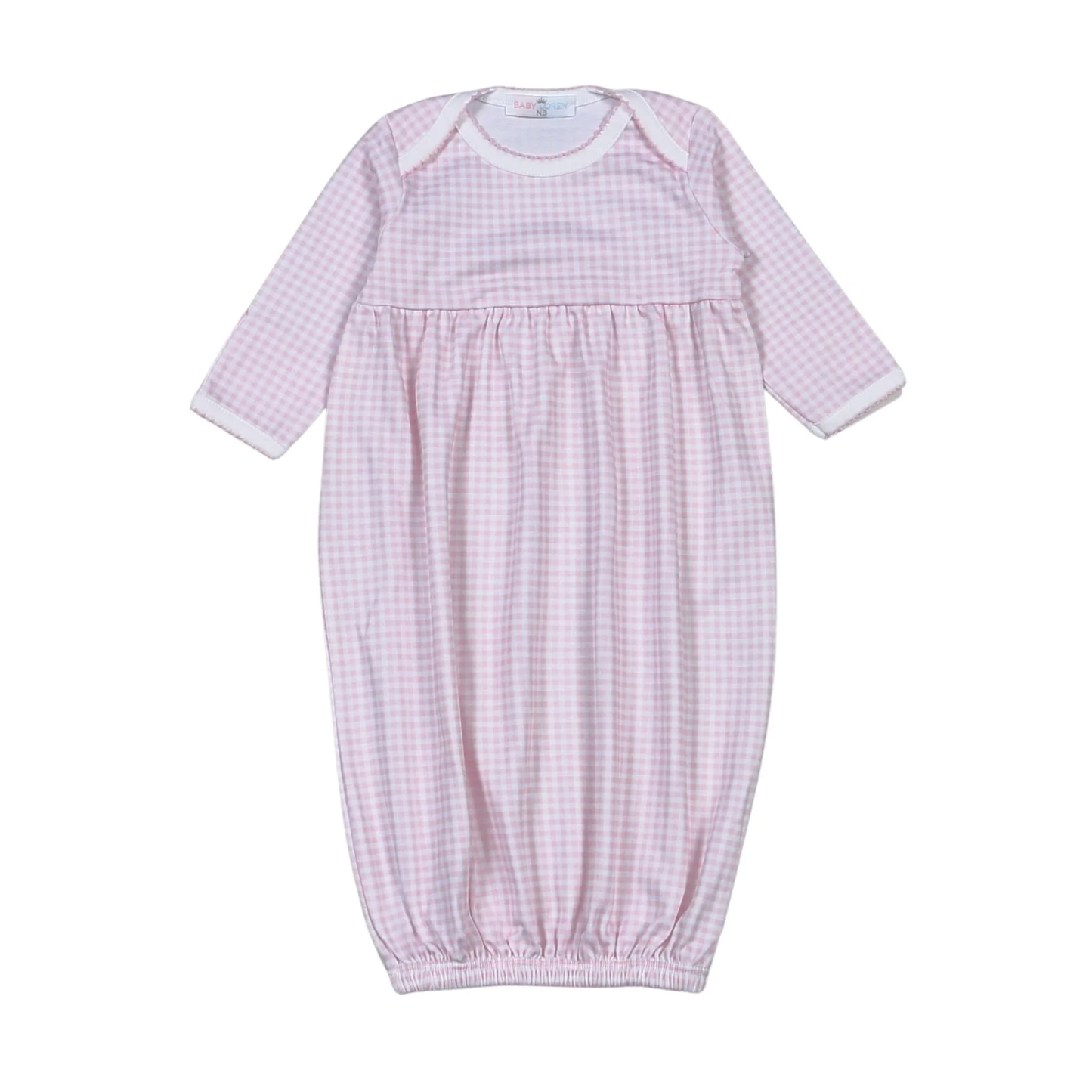 Baby Loren Gingham Gown- Pink