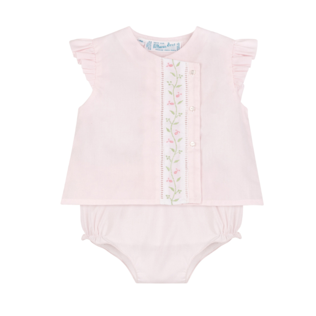 Pink Floral Vine Diaper Set- Feltman Brothers
