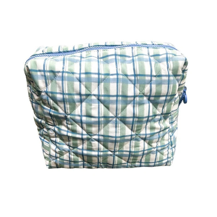 Checkered Quilted Large Pouch