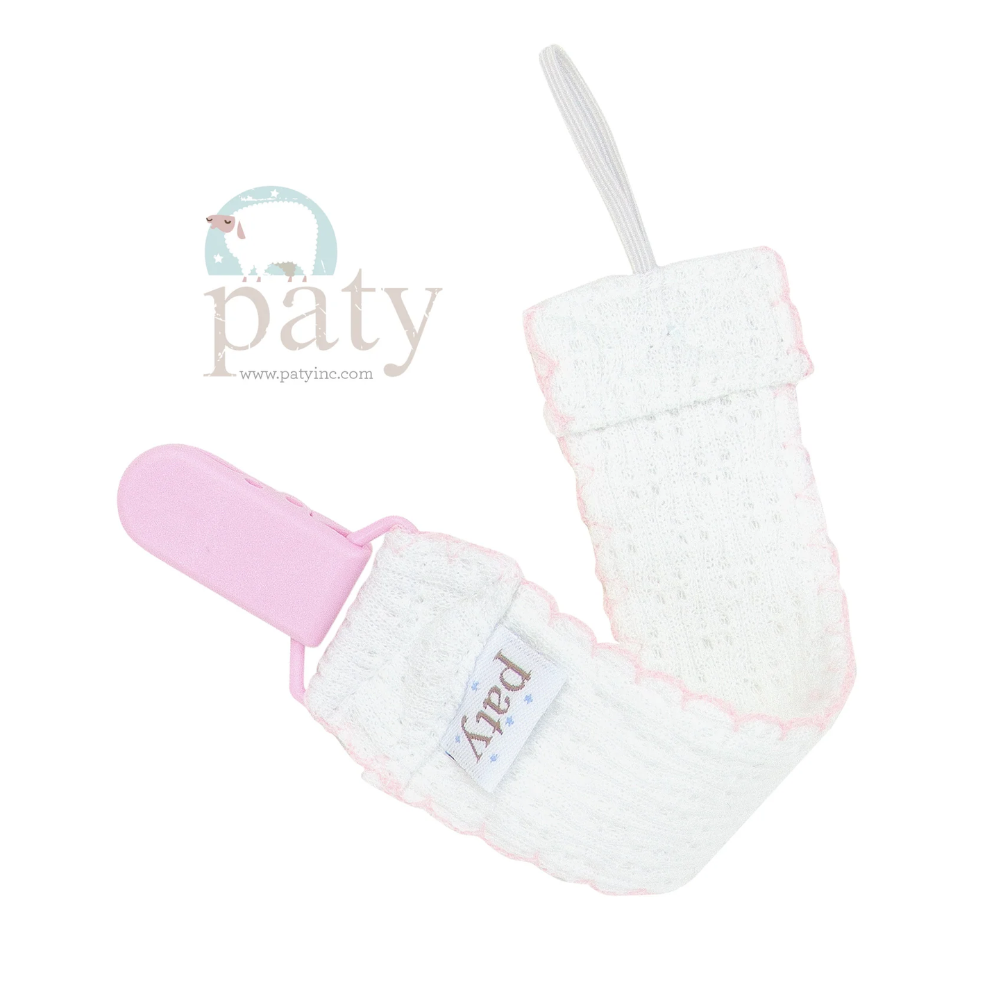 Paty Paci Strap (White with Pink Trim)