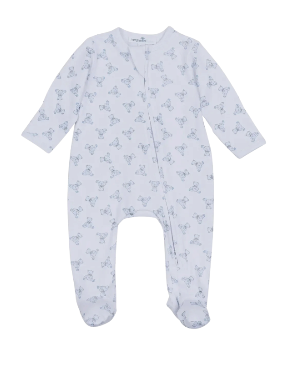 Bear Zipper Pajamas- Blue