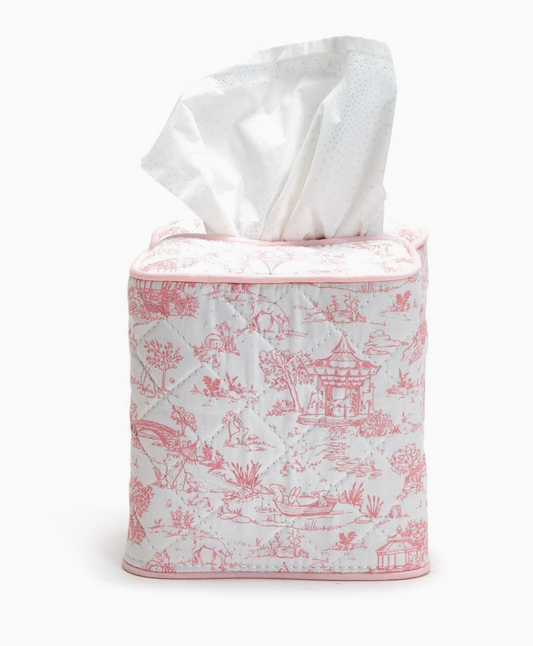 Toile Tissue Box Cover- Pink