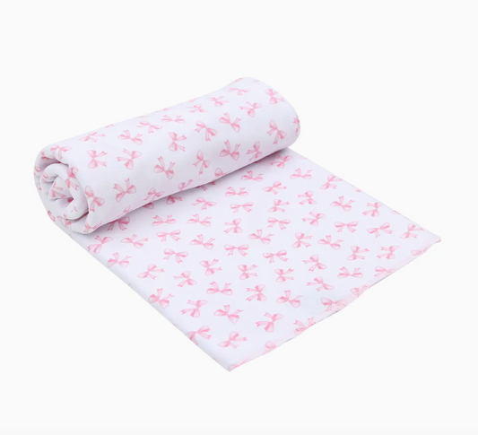 Megan Swaddle Blanket (Pink Bows)