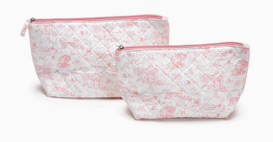 Toile Pouches (Set of 2) Pink
