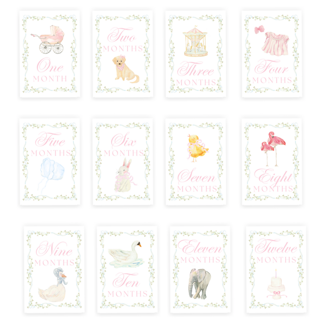 Girly Girl Milestone Cards