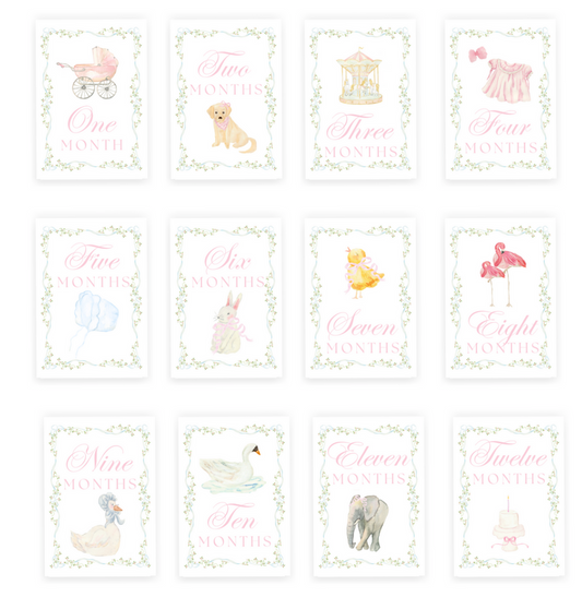 Girly Girl Milestone Cards
