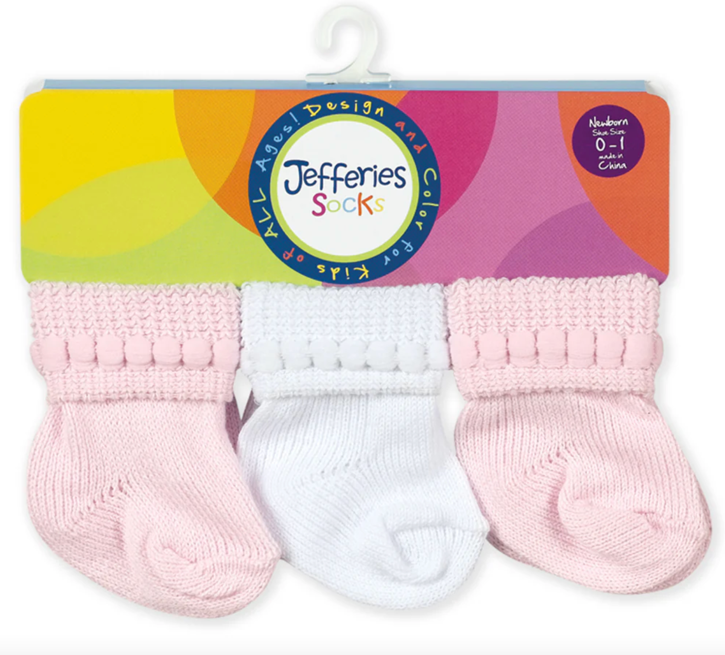 Jefferies Socks- 6 Pack- Pink/ White
