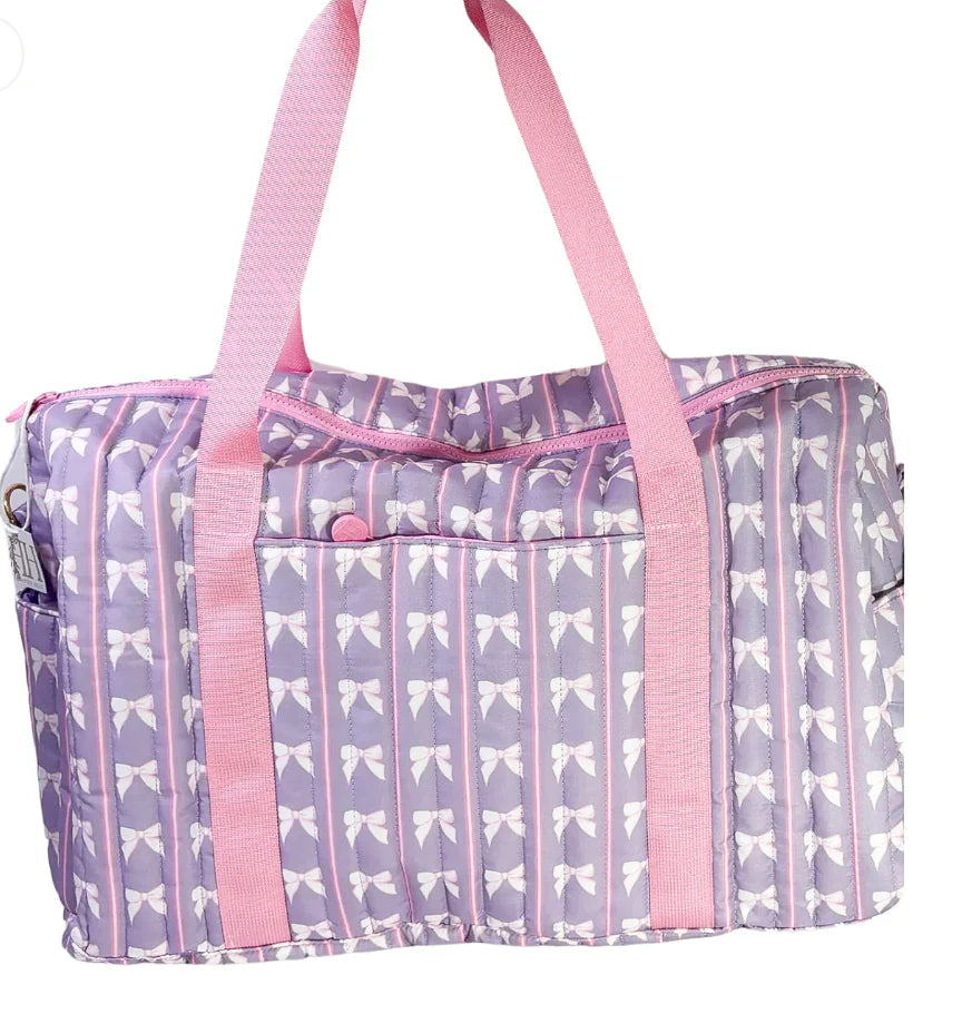 Striped Purple Bow Duffle