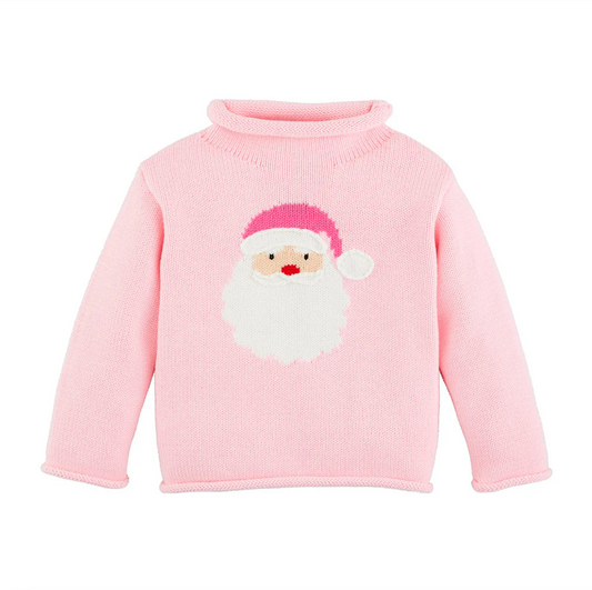 Santa Rollneck Sweater (Pink)