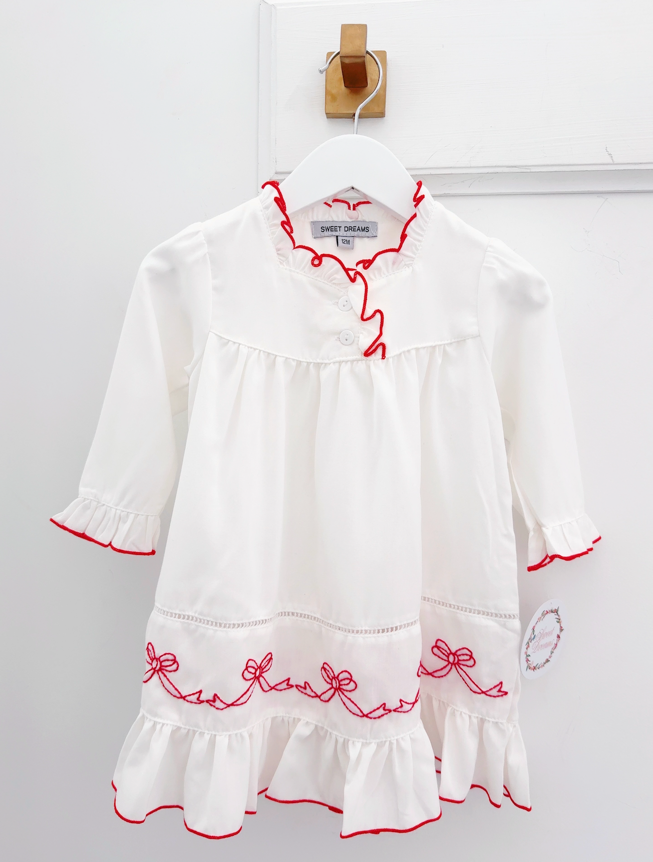 Noelle Nightgown (Red Trim)