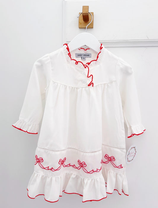 Noelle Nightgown (Red Trim)