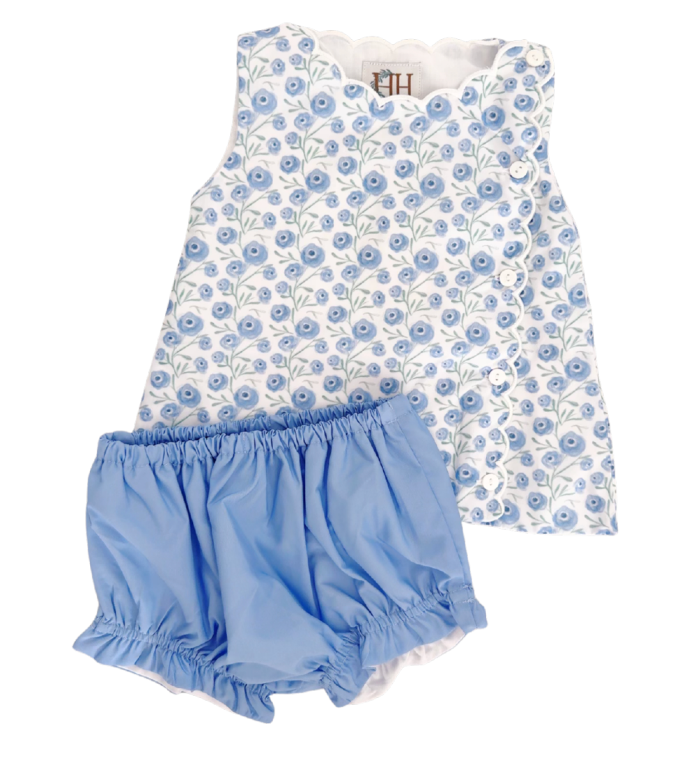 Poppy Scalloped DIaper Set