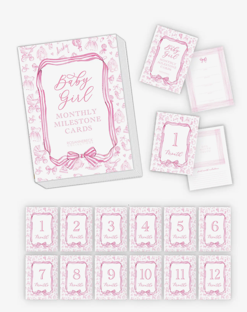 Baby Girl- Milestone Cards (Pink)