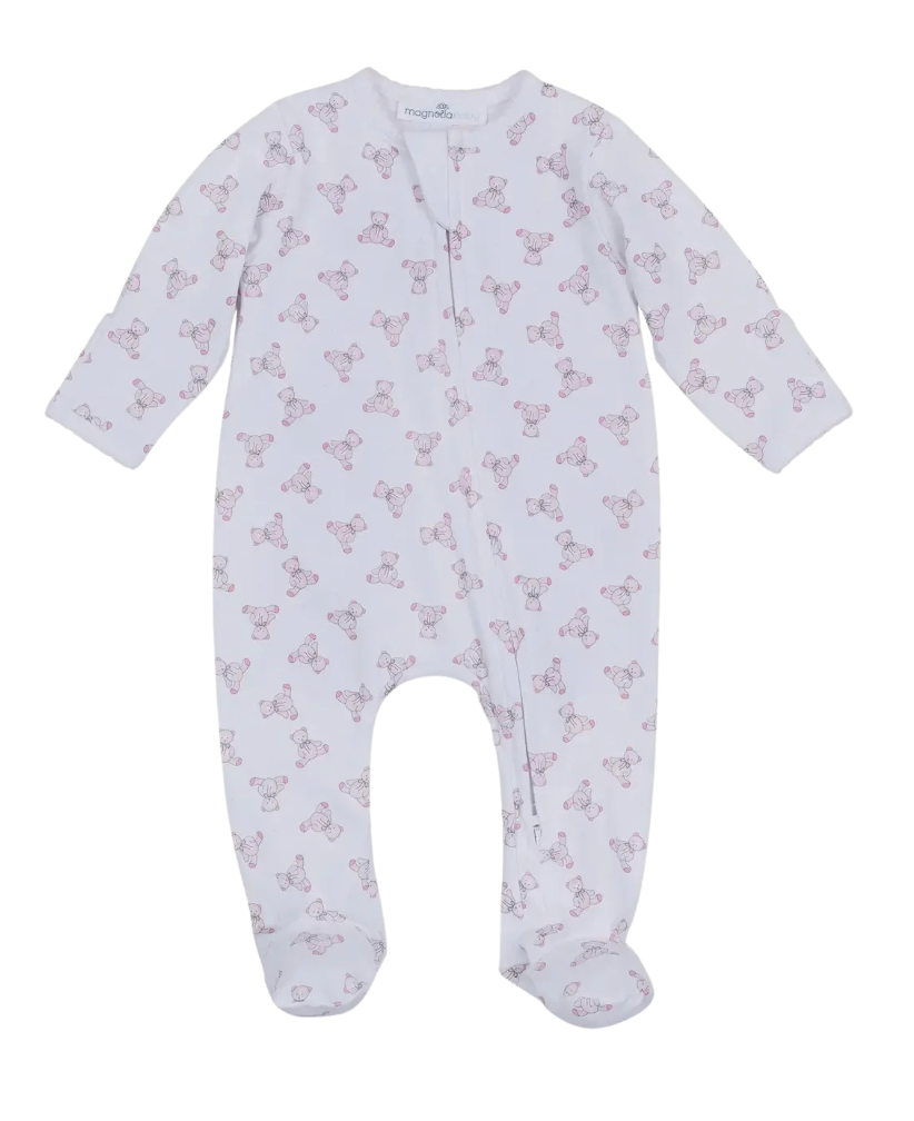 Bear Zipper Pajamas-Pink