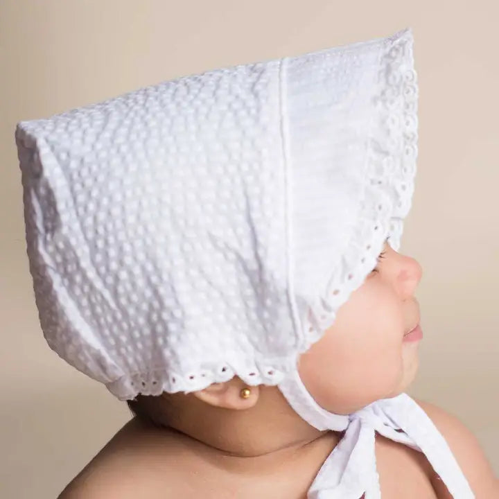 Lucy Seersucker Bonnet (White)
